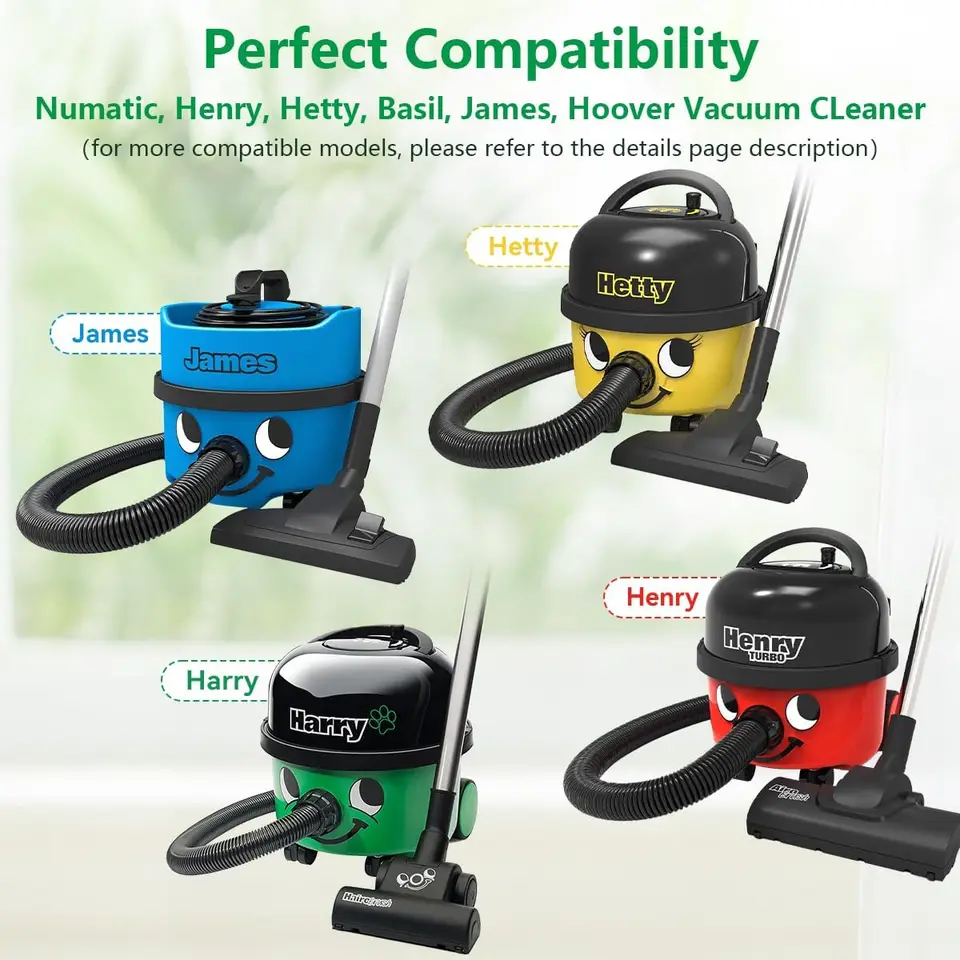 Vacuum Cleaner Bags Compatible with Numatic Henry Micro Hetty
