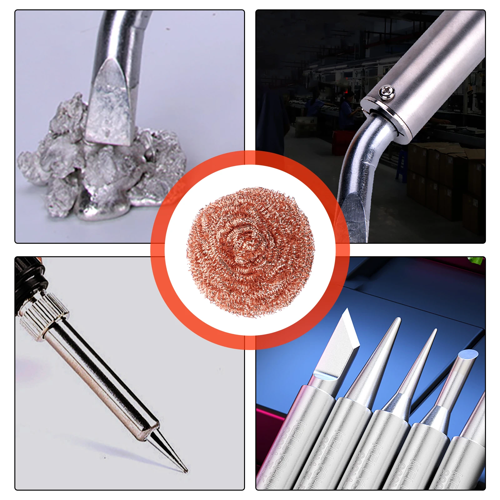 

10 pcs Copper Cleaning Ball for Soldering Tips No Water Low Abrasive Extend Life Metal Cleaner 3D Printing Accessories