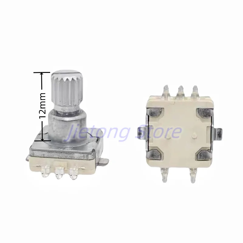 

1pc SMD Type 5pins EC11 Rotary Encoder Code Switch Push Button 30 Position 360 Degree Infinite Rotation Half Plum Shaft