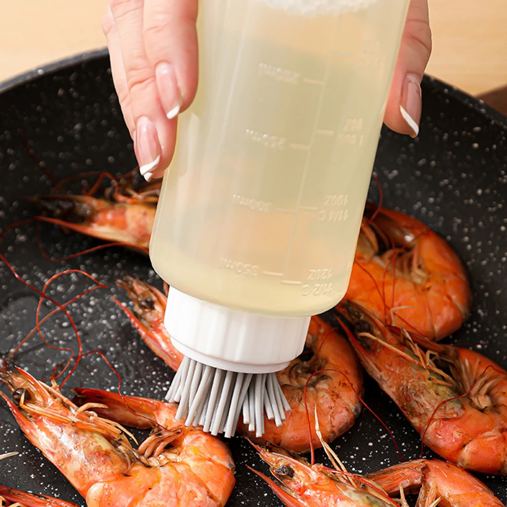 Home Silicone Oil Bottle With Brush Easily Spread Oil, Butters, Or Sauces For BBQ Pancake