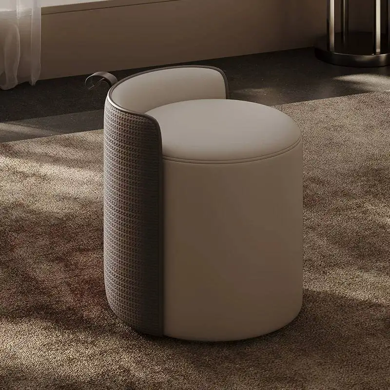 White Beige Makeup Vanity Chair Orange Upgrade Designer Comfy Makeup Vanity Chair Small Round Silla Tocador Bedroom Furniture