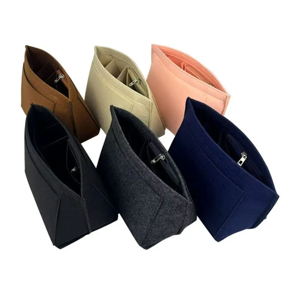 Simple Felt Handbag Insert Bag Bag Support Multi-Pocket Purse Liner Storage Organization Large Capacity Internal Bag