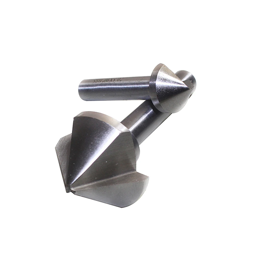 60/90/120 Degree Countersunk HSS Cutters – 1 & 3 Flute Chamfering Tools for Metal Deburring & Orifice Drilling