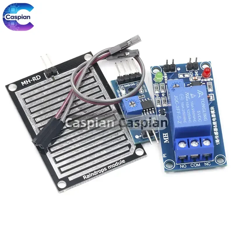 

Rain water sensor module + DC 5V 12V Relay Control Module Rain Sensor Water Raindrops Detection Module for Arduin0 robot kit