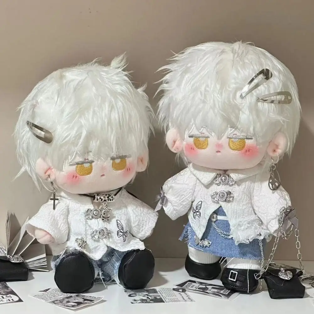 Creative 20CM Doll Clothes White Blue Playing House Doll Blouse Pants Suit Changing Dress Game Photo Prop Mini School Suit Gift