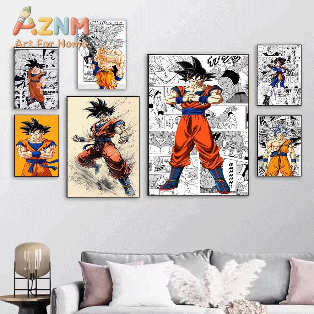 Dragon Ball Z Goku Ultra Instinct Manga Comic Panel Base Form Anime Canvas Wall Art Unframed Single Print Home Decor Poster Gi