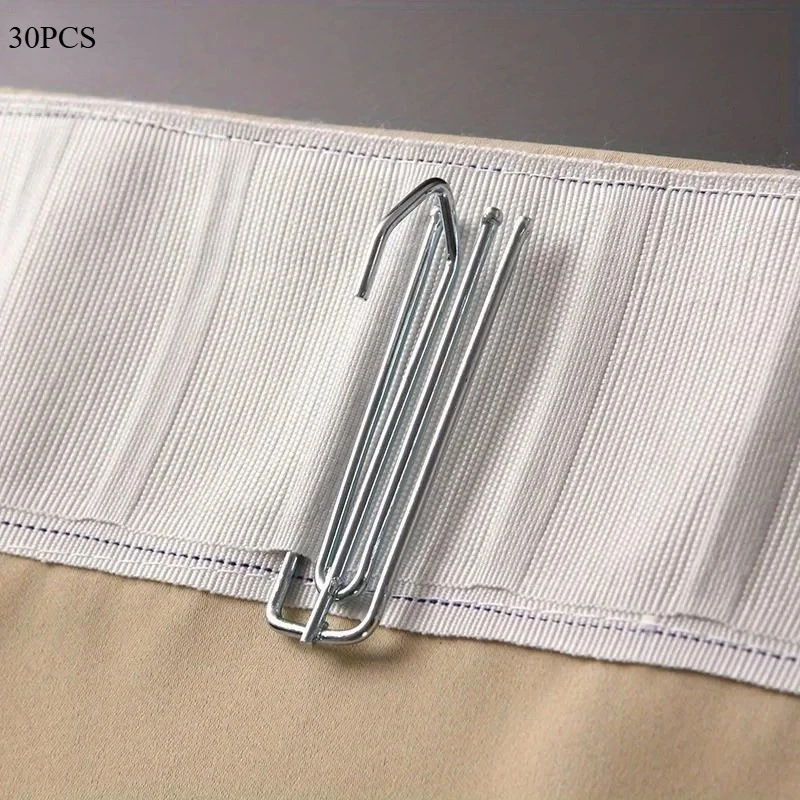 30Pcs Premium Steel Curtain Hanging Hooks White Window Rings Durable Home Decor Curtain Accessories