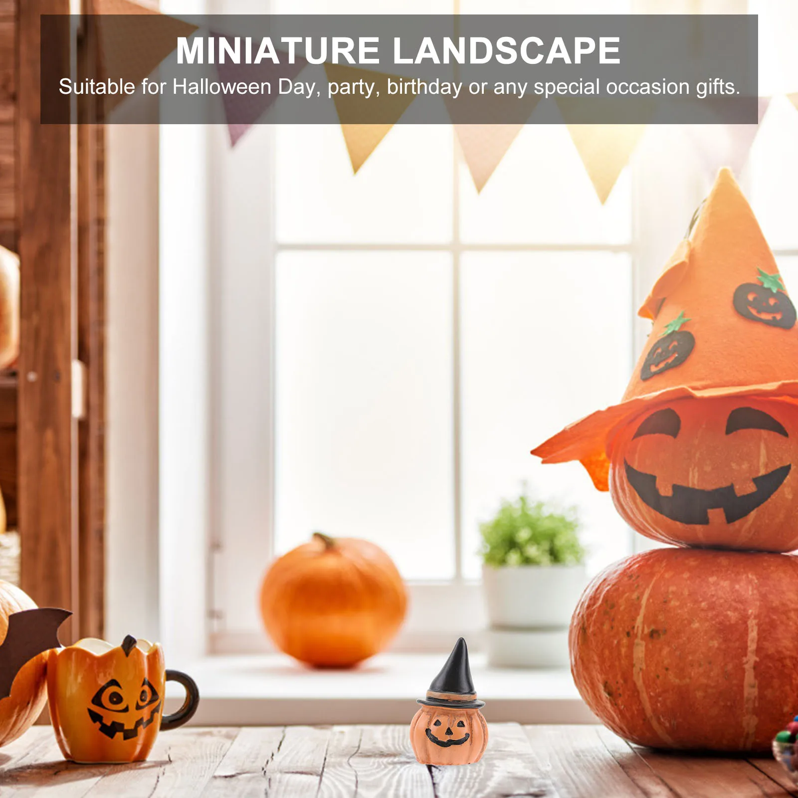 

Pumpkin Ornaments Micro Landscape for Garden Decor Halloween Moss Microlandschaft Miniature Fairy