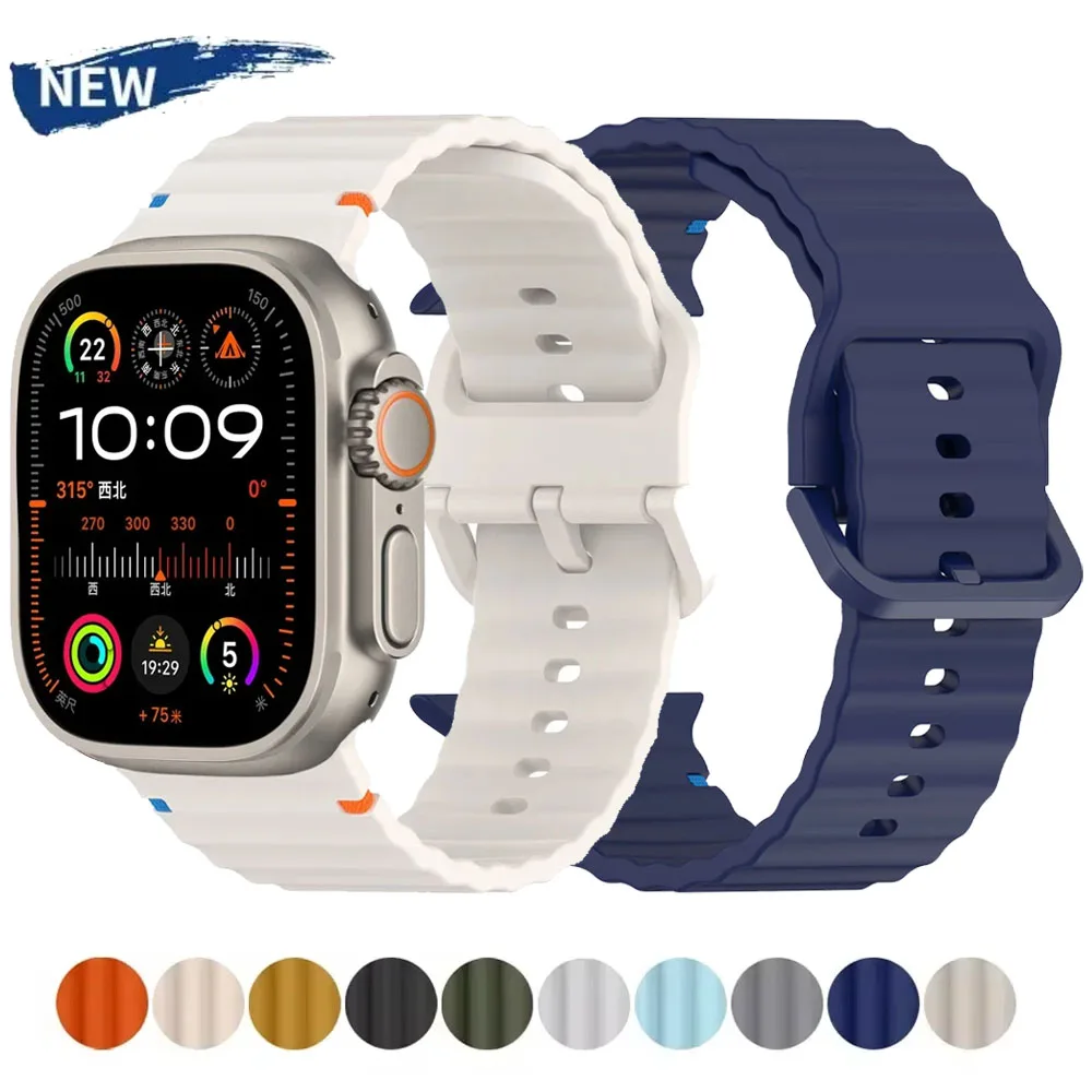 Sport-Silikonarmband für Apple Watch 10 46 mm 42 mm Ultra 2/1 49 mm Atmungsaktives Armband IWatch 9 8 7 6 5 4 SE 45 mm 41 mm 44 mm 40 mm