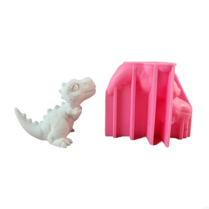 0XXA Animal Silicone Molds Dinosaur Castings Moulds Ornament Baking Molds Desktops Decorations Plasters Mold for Cake Fondant