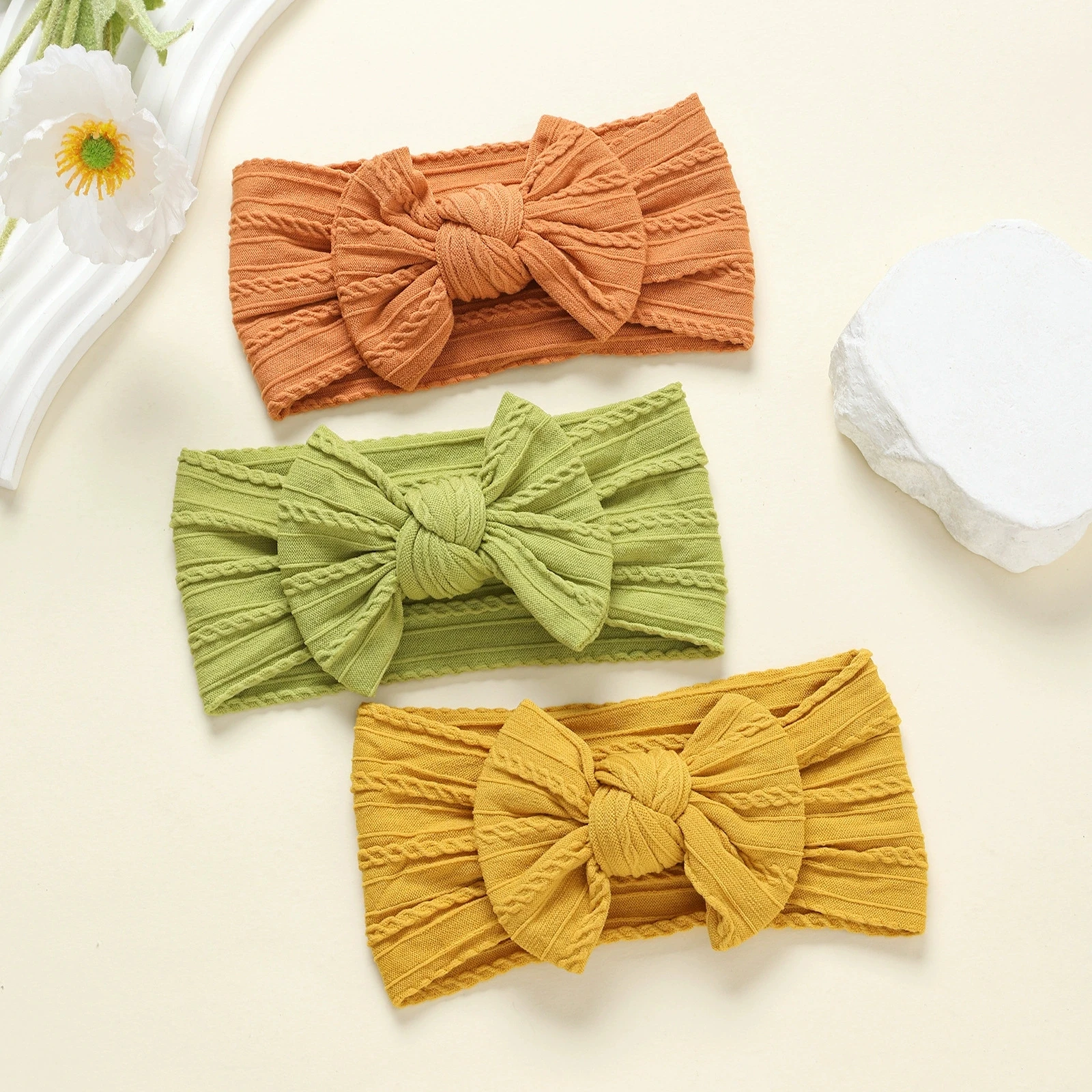 3ชิ้นขายส่งราคาคาดศีรษะไนลอนชุดสําหรับเด็กสาวผมปมเช่นที่คาดผมสายพิมพ์ทารกแรกเกิดกุทัณฑ์ผ้าโพกหัวเด็กสีชมพูH Eadbands