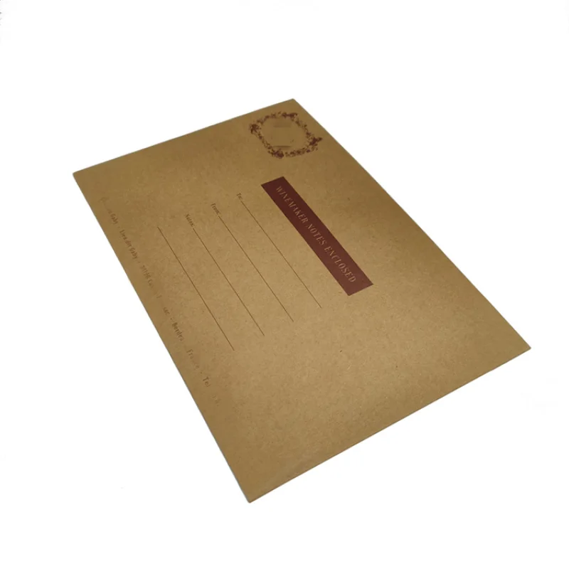 custom.Customized Size Recycled Cardboard Envelope with Button String, Printed Envelope