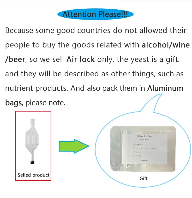 5pcs Metabisulfite with Air lock for Wine Making at Home Fermentation Airlock Beer Preservative Yeast Brewing Alcohol Accessory