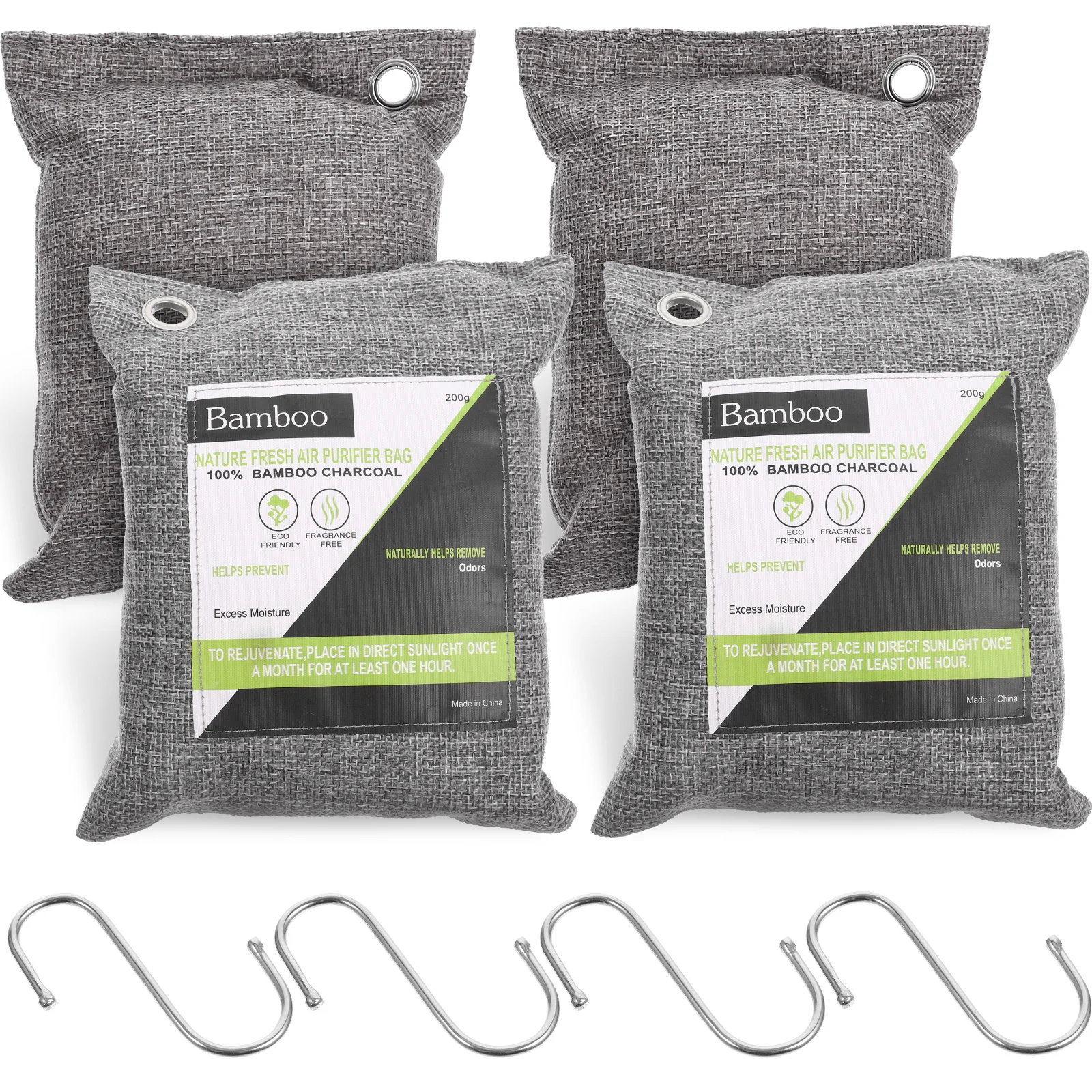 

1 set Bamboo Charcoal Bags Air Purifier Activated Carbon Odor Home Car Office Shoe Deodorant Moisture Absorber Solid