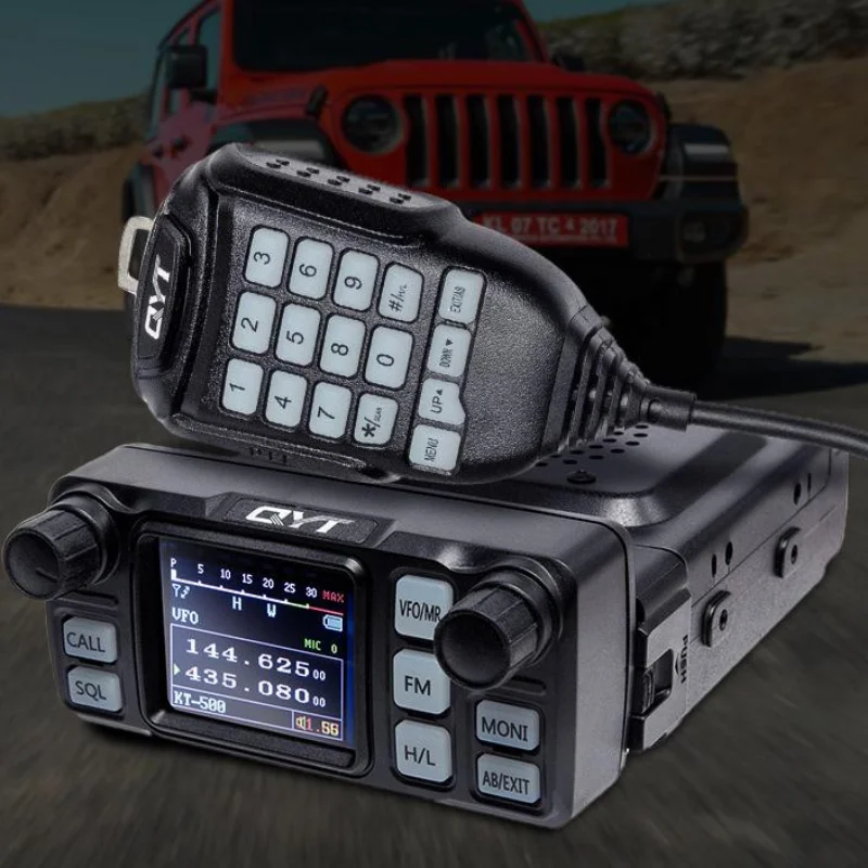 

QYTKT-5000 25W 200Ch VHF UHF Dual Band Mini Color Screen Detachable Front Panel VOX Scrambler FM Mobile Radio