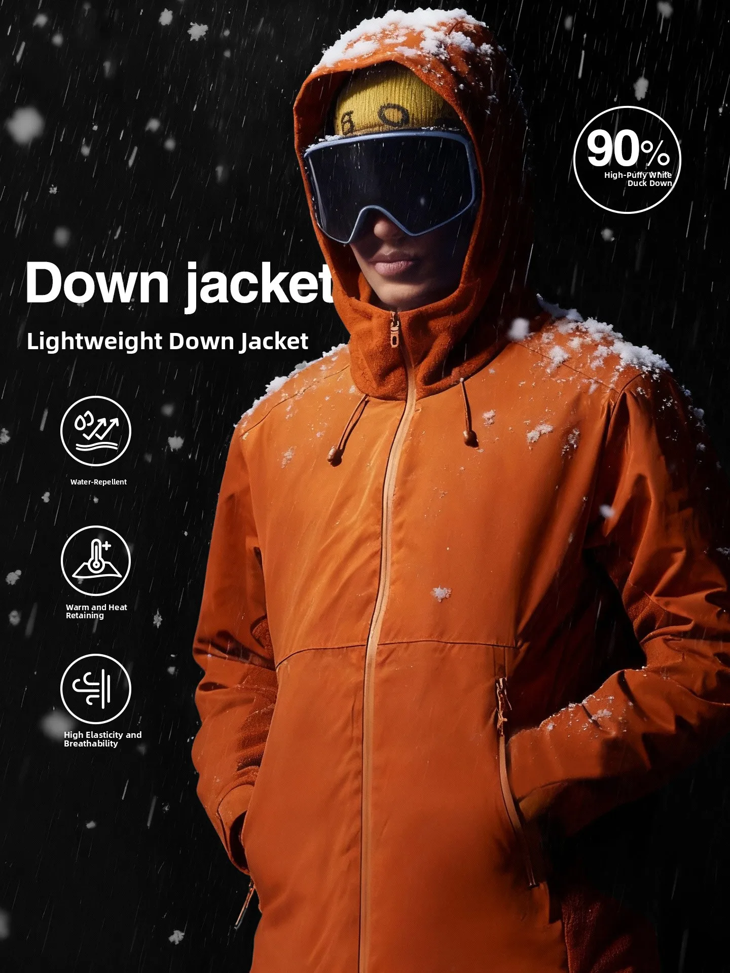 

ex down Jaet Waterproof Windproof Warm Breathable Soft ell ell Outwear Hooded Parka Men's Women's Winter Outdoor Sp...