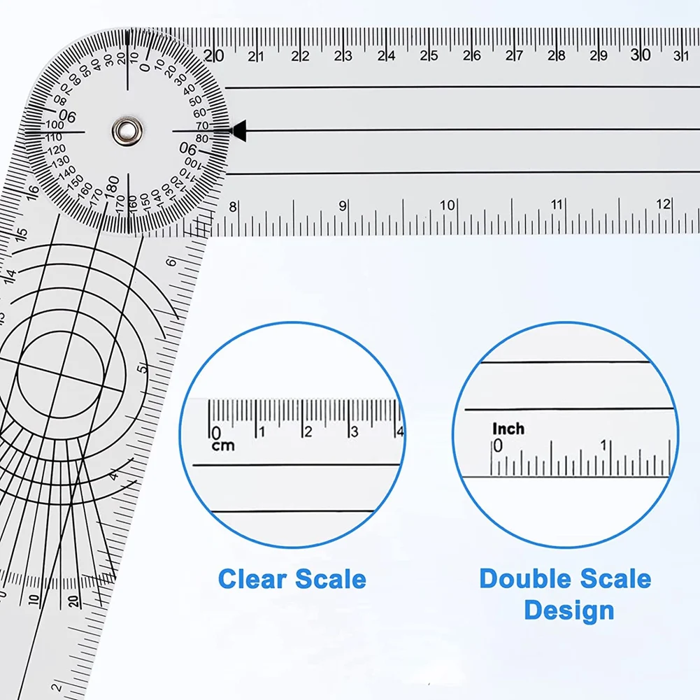 Protractor Pack of 5 Protractor Angle Spinal Ruler Orthopaedic Ruler Goniometer Physiotherapy Bicycle Protractor