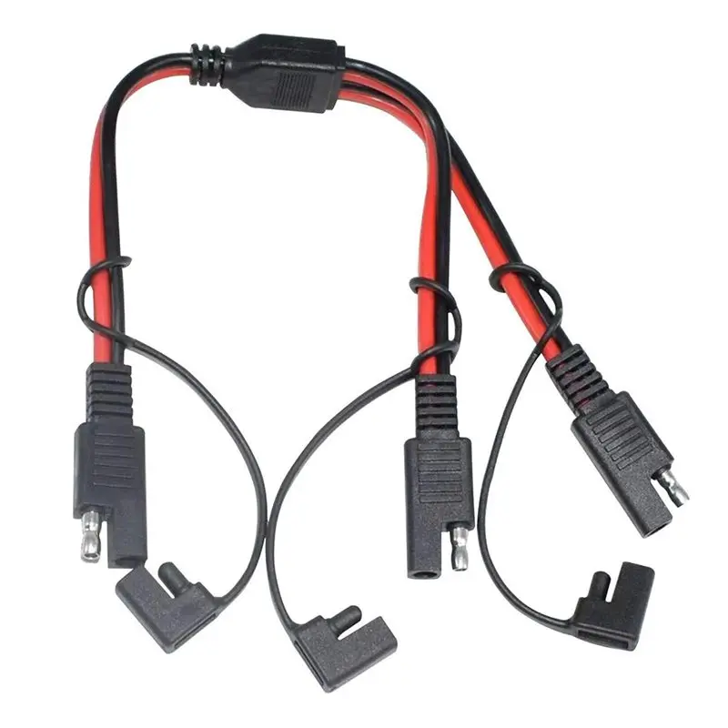 A11M-SAE 1 To 2 14AWG Y Splitter Connector Cable, DC Power Automotive Extension Cable With A Reverse Polarity Adapter