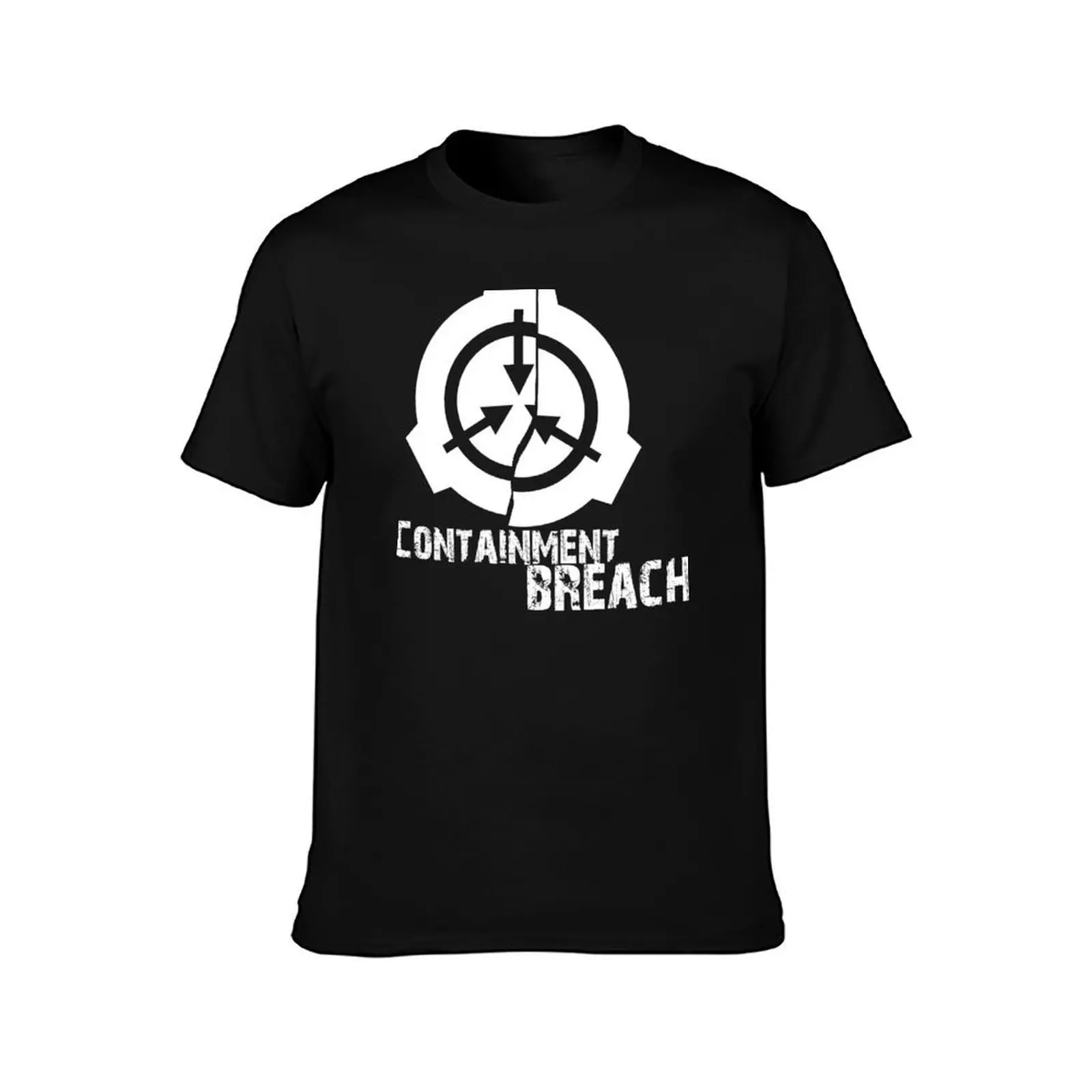 SCP Breach T-Shirt, Summer Casual Cotton Tee, Oversized Streetwear Tops, Vintage Graphic Print, Loose Fit Short Sleeve