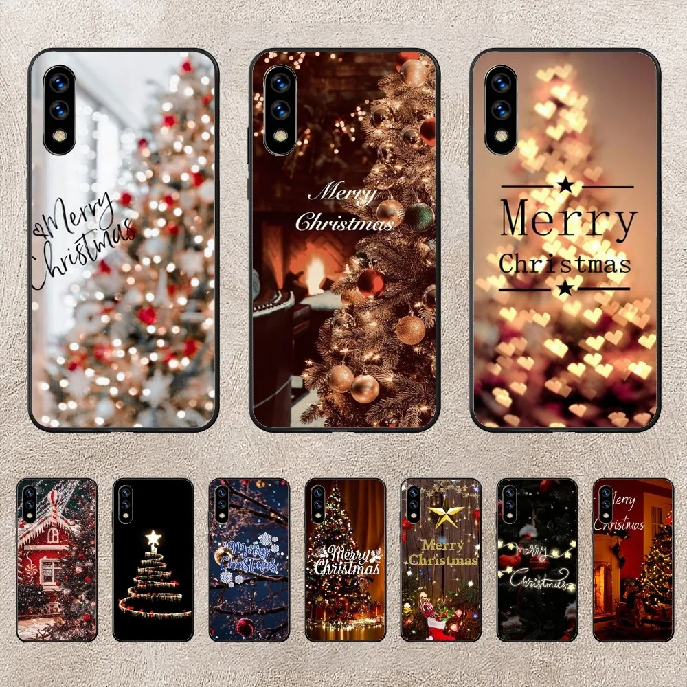 Merry Christmas Tree Phone Case For Huawei Mate P10 P20 P30 P40 P50 Smart Z Honor 50 60 70 Pro Lite Black Case