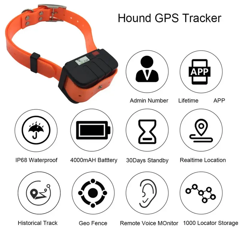 

A16Q-Pet Tracker Gps Collar For Dogs Real Time Tracking Animal IP67 Waterproof Dog Locator For Medium Big Dog