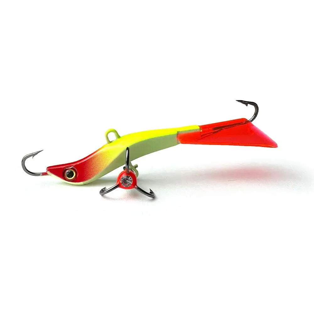 5pcs 2024 74mm/15.3g Winter Ice Fishing Lure Artificial AD-Sharp Ice Fishing Lure 5 styles Balancer Lead Hard Hook