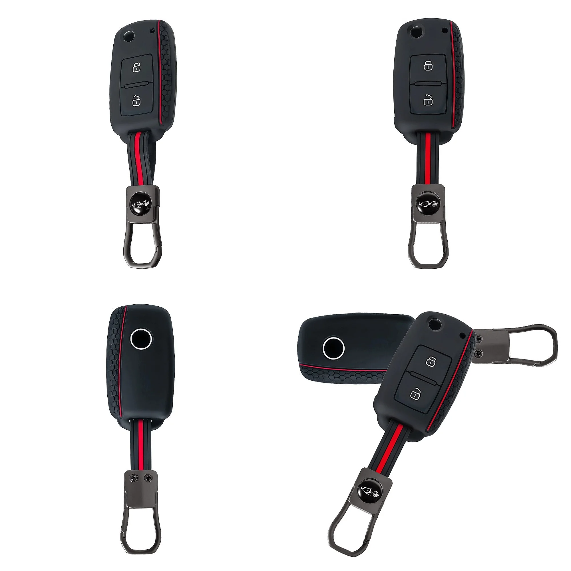 Silicone Key Case Cover For VW Passat Golf 4 5 6 Polo T5 Caravelle Touran Skoda Octavia Fabia Seat Toledo Ligier JS 50 Sport