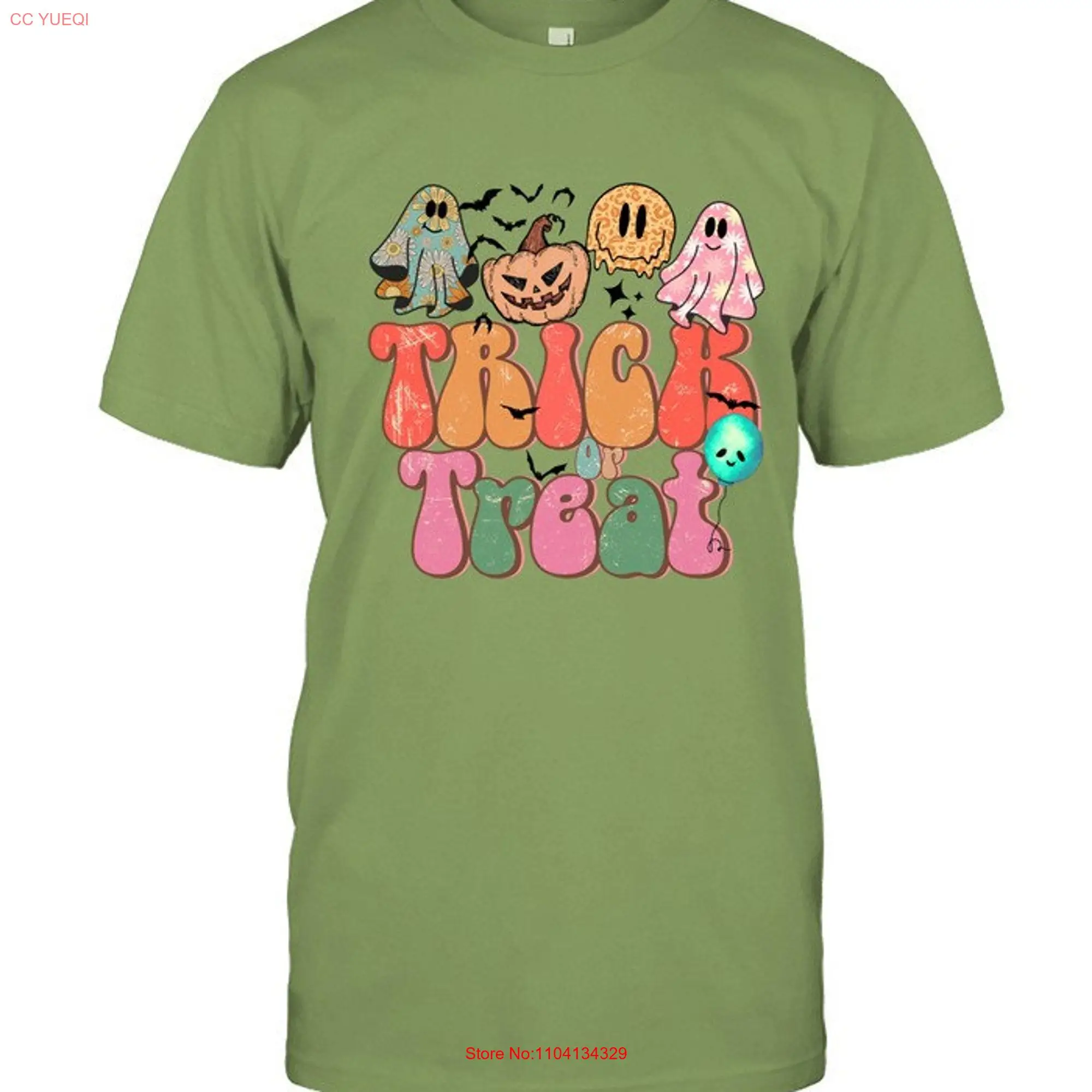 Funny Trick or Treat T Shirt Halloween Party Spooky long or short sleeves