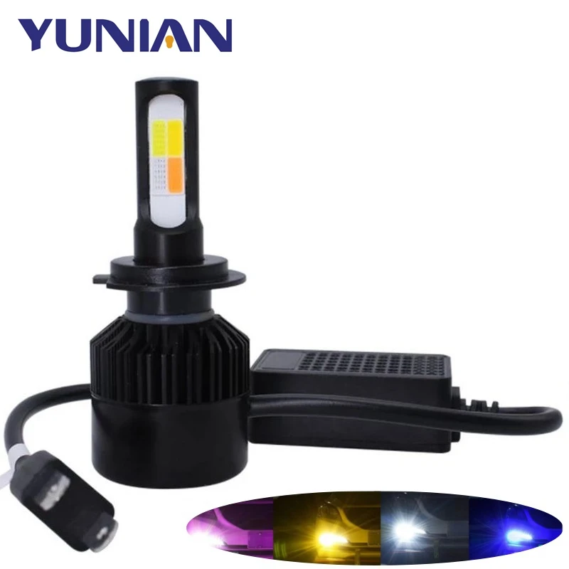 

H4 LED Bulb Headlight H1 H7 H8 H11 HB3 HB4 60W Lights 4 Color Flash Lamp Car Automobiles LED Head lamp 12V 24V