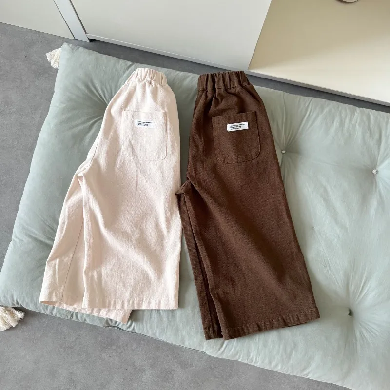 Bellbell Herbst Kinder Jungen Weite Hosen, lockere, einfarbige Hose mit elastischem Bund, für Kleinkinder und Jungen, 2-10 Jahre, Baby-Jungen-Hose, gerade geschnitten. – Detail 13