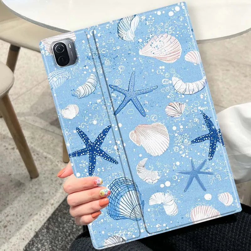 حافظة فني على شكل صدف نجم البحر لهاتف Xiaomi Redmi Mi Pad 8 7 6 5 4 2 SE K 12.4 11.2 12.1 11 8.8 Pro Max Ultra Inch Tablet