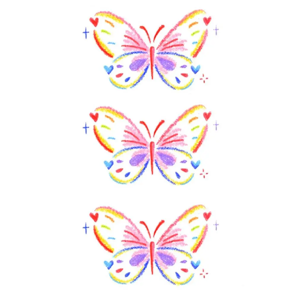 Small Waterproof Temporary Tattoo Sticker Colorful Butterfly Flower Lotus Planet Moon Women Body Art Wrist Neck Fake Mini Tatoo