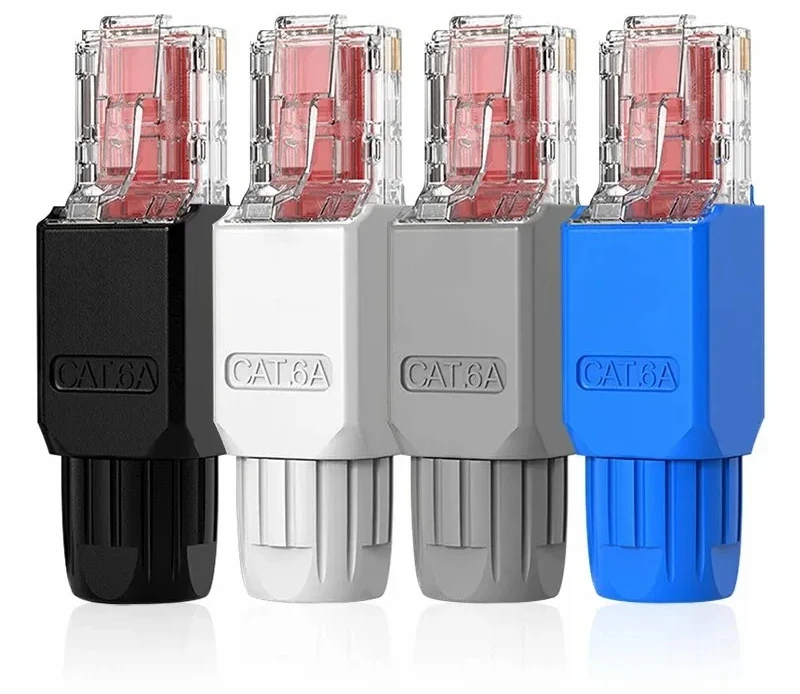 3pcs ZoeRax tool free RJ45 connector CAT6A/CAT5E/CAT6 gold-plated plug, used for home office data center cabling
