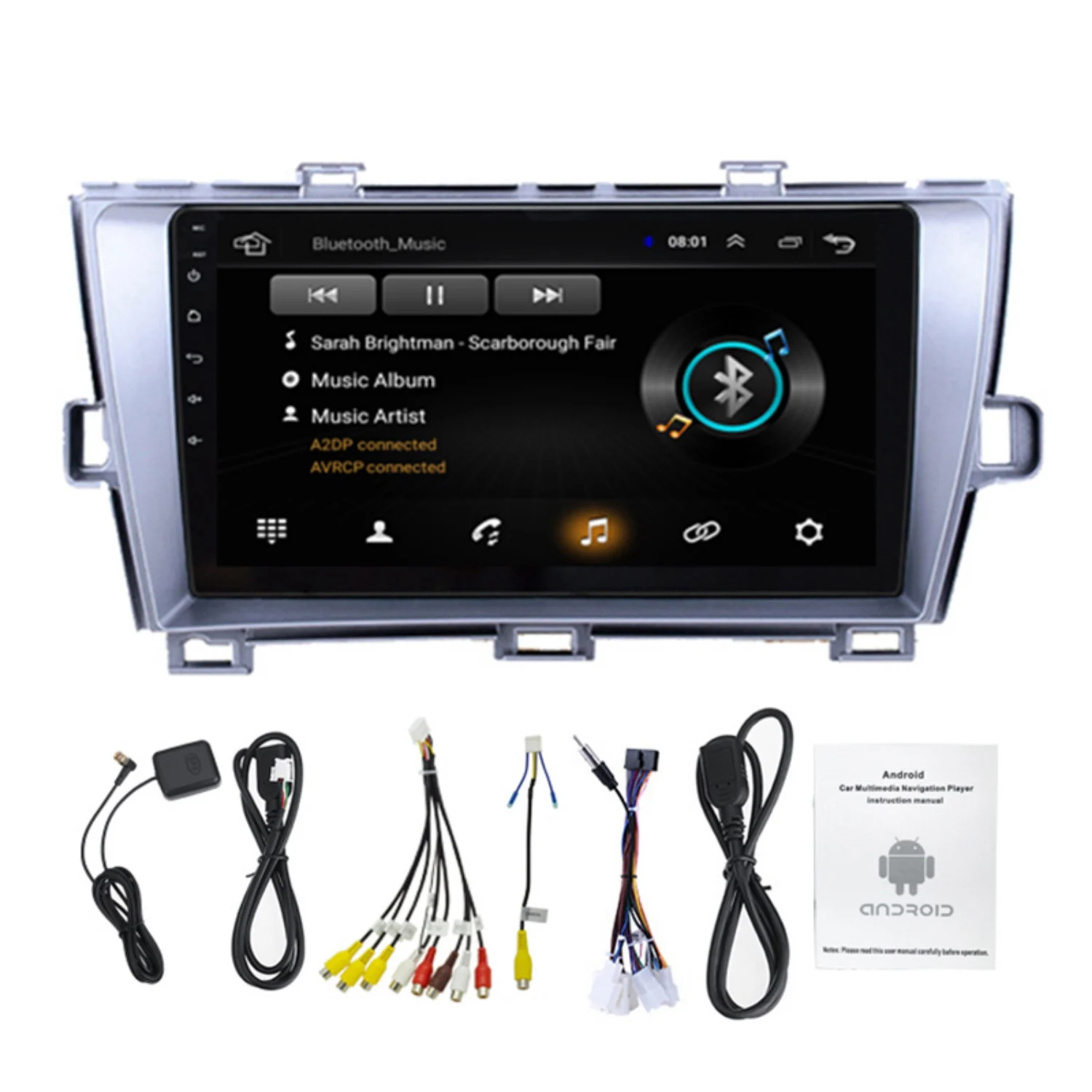 

Car Radio 9 Inch Hd Car Mp5 Multimedia Player Android 8.1 Gps Navigation Wifi Bluetooth for Toyota Pruis