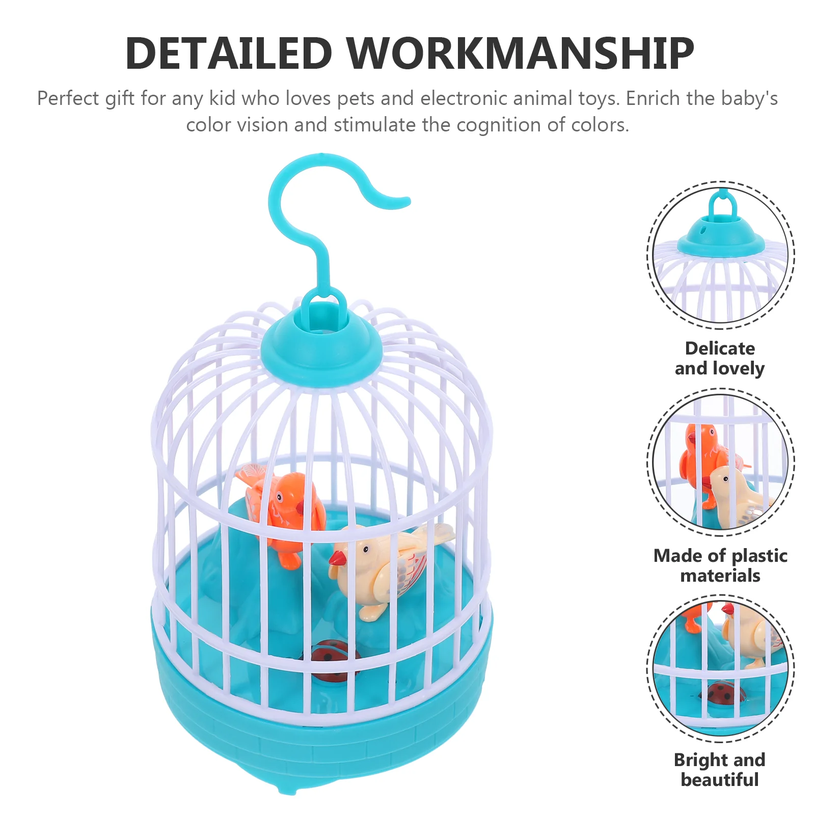 Kids Birds Toy Simulated Cage Children Birdcage Christmas Voice-controlled Toddler