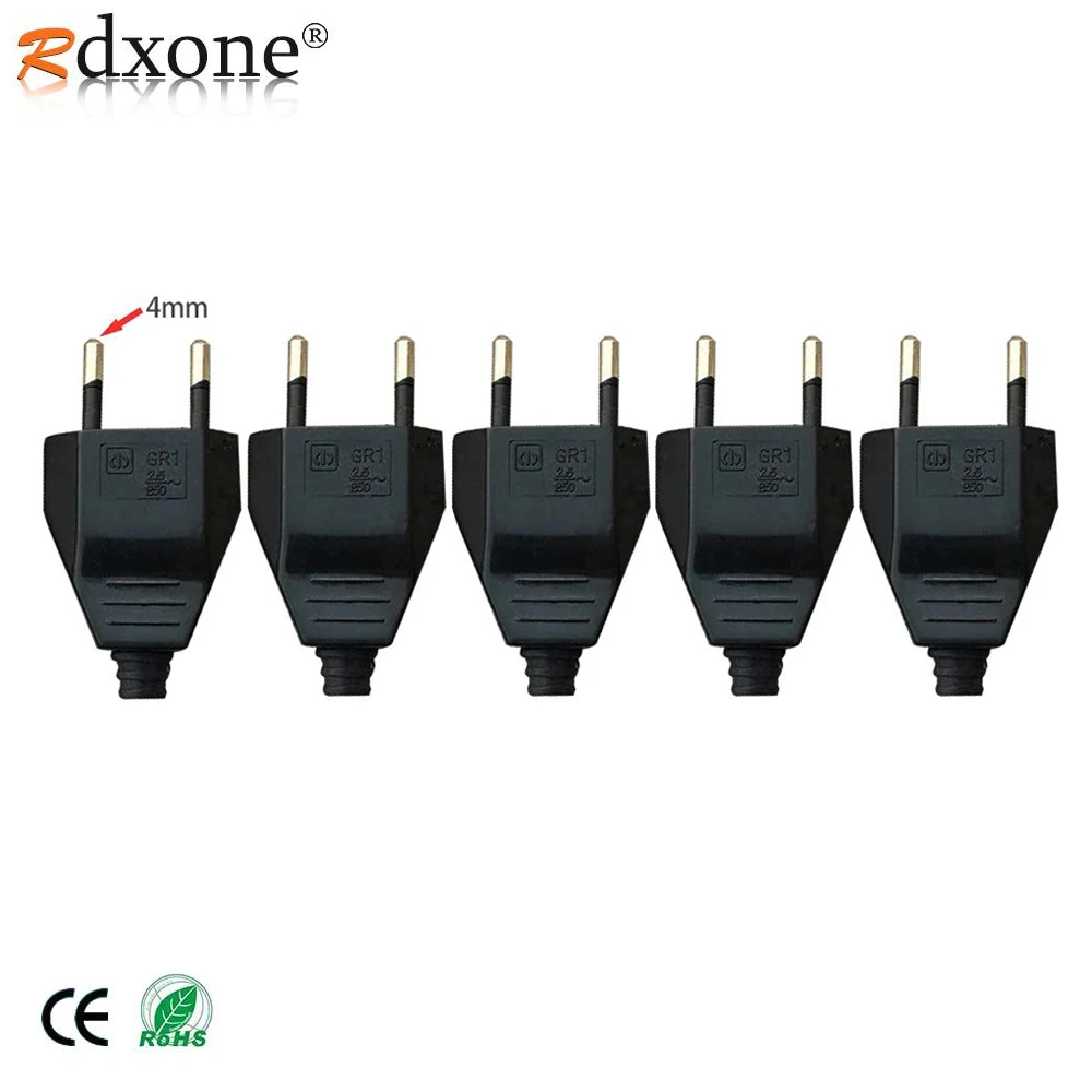 4.0mm EU Male Female Butt VDE Power Cord Plug Power socket Europ EU plug Light-fixture 2 core Connection Plug