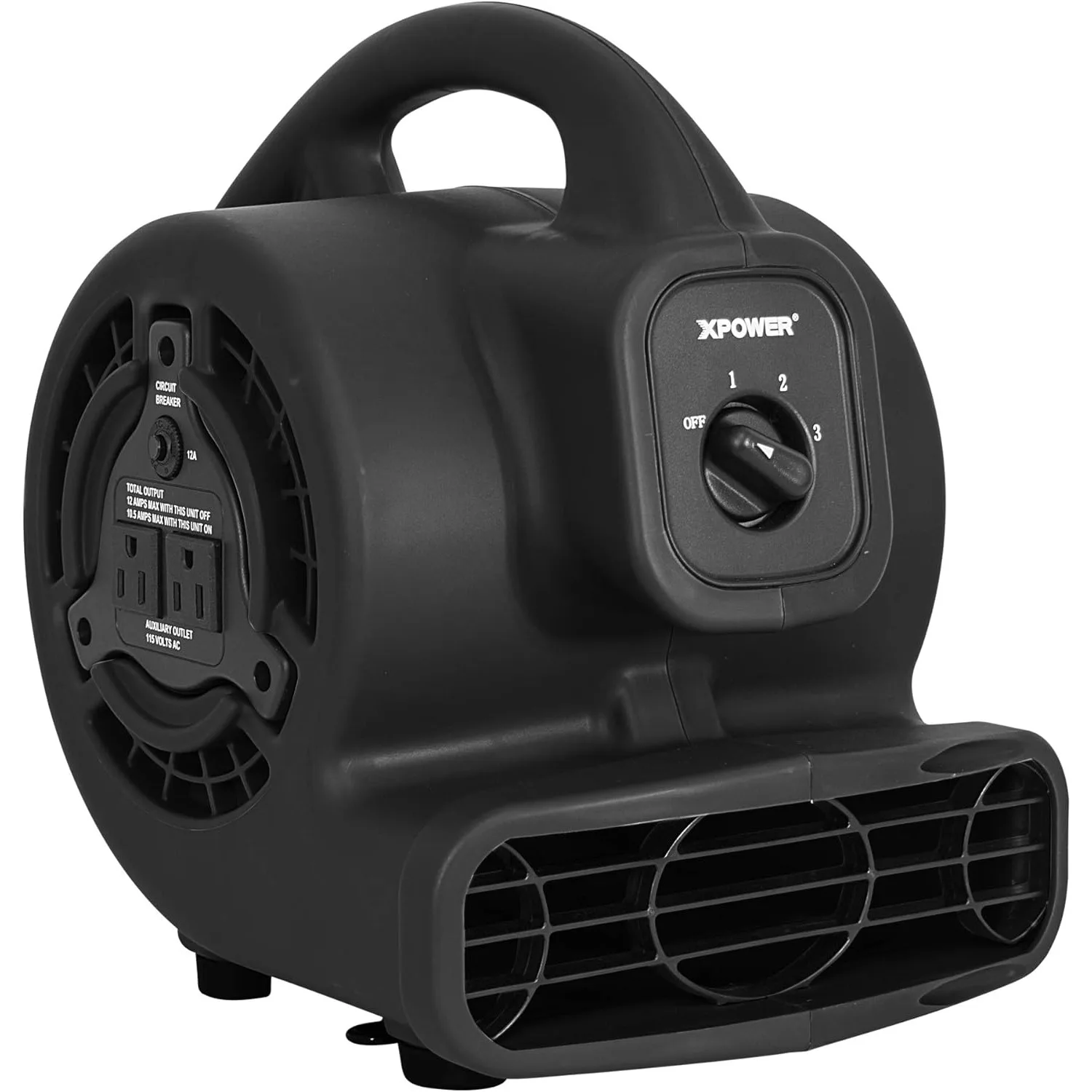 P-80A Mini Mighty 138 W 600 CFM Centrifugal Air Mover, Carpet Dryer, Floor Fan, Blower, Stackable, Daisy Chain
