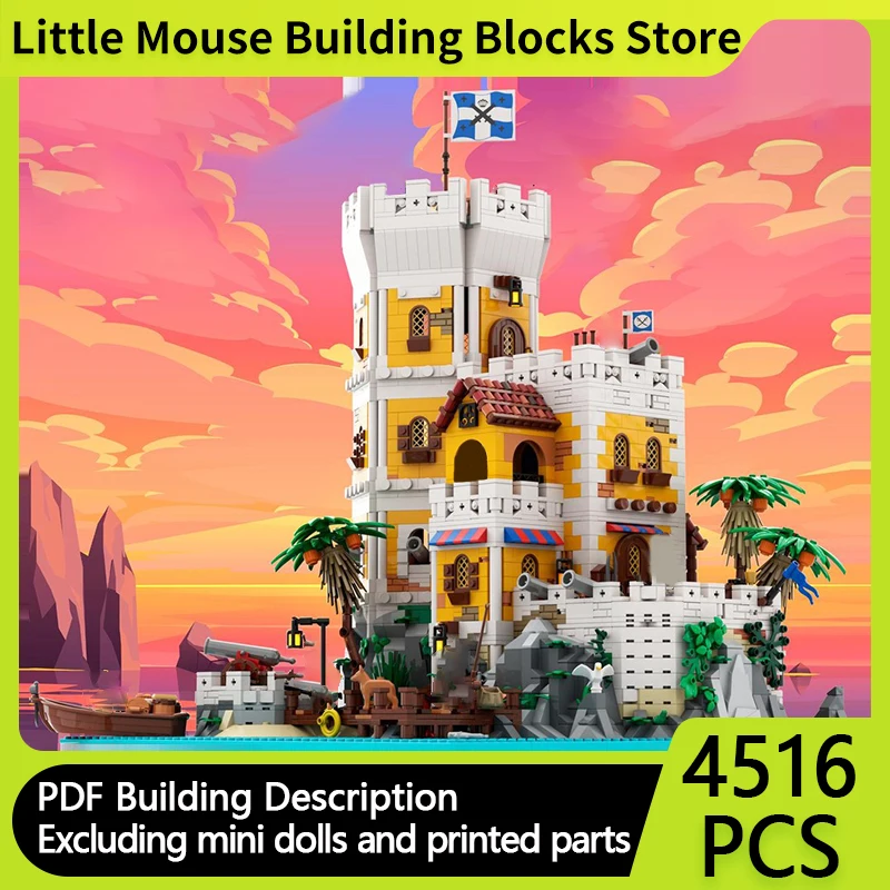 

Medieval Castle Model MOC Building Bricks Pirate Island Castle Modular Technology Gifts Holiday Assemble Children Toys Suit