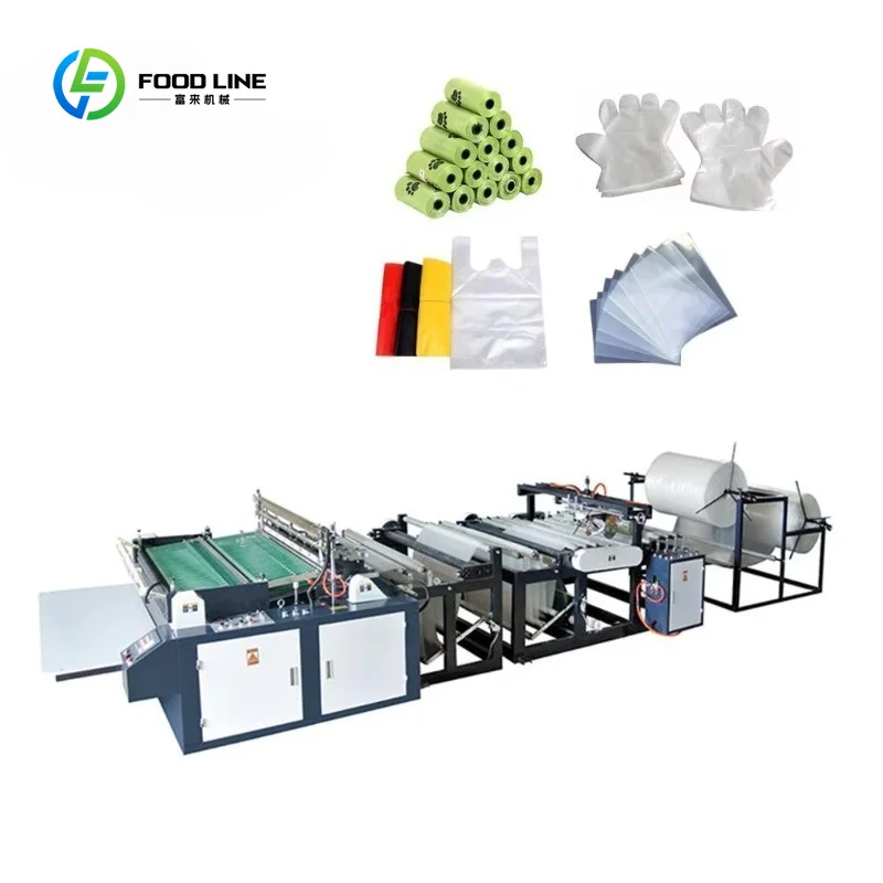 Customized High Speed Automatic T Shirt Plastic Bag Making Machine Shopping Plastic Bag Printing Machine for Small Business