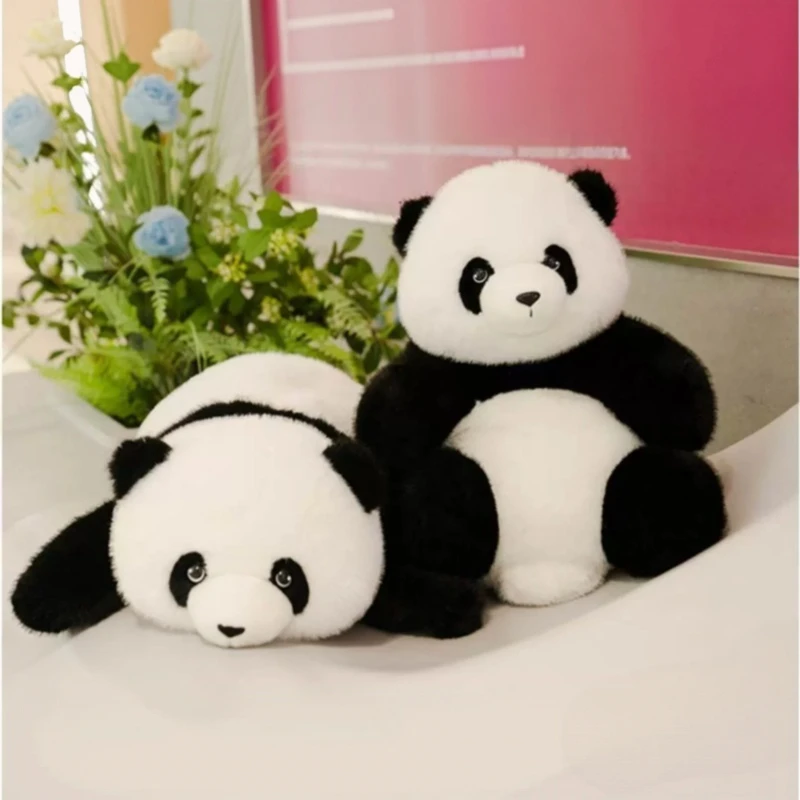 Soft Plush Panda Doll Stuffed Animal Pillow Cartoon Cute Fluffy Sleep Companion Kawaii Birthday Gift For Adult Women