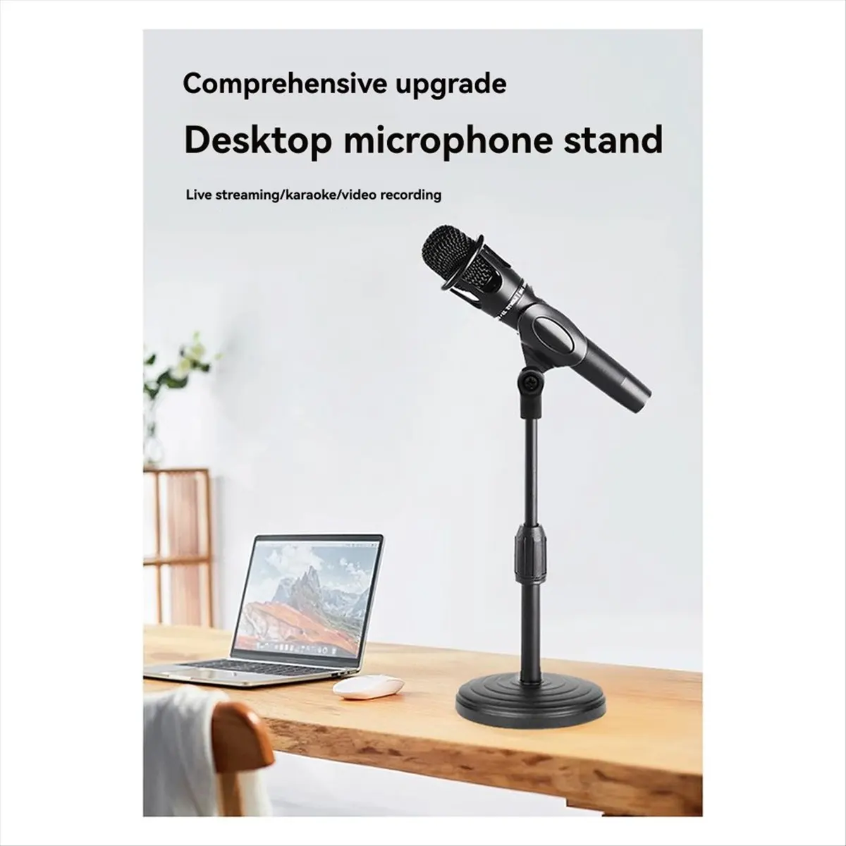Microphone Stand Desktop Adjustable Lifting Mic Holder Portable Table Bracket Shockproof Mic Stand for Live Bracke