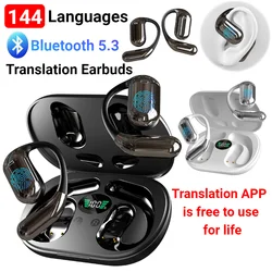 Wireless BT Translation Earbuds Real Time 144 Languages Translator Earbuds Translation Headphones for Travel Business Learning