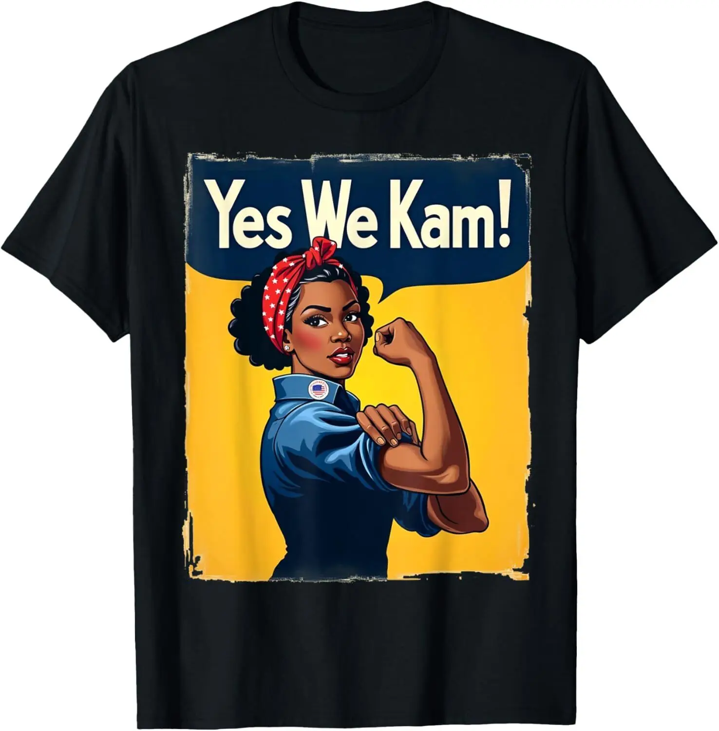 Yes We Kam Rosie the Riveter 카말라 고양이 레이디 티셔츠