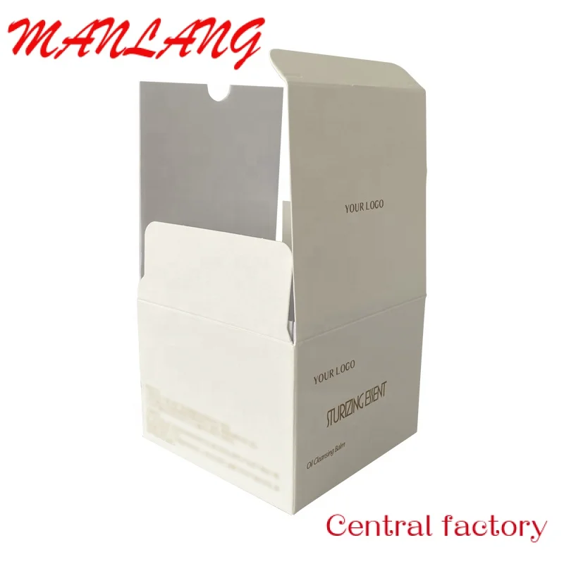 Custom  Face /Skin Care Serum Empty Flip Top Paper Box Cosmetic Eye Packing Tuck Top Box with Corrugated Insert Diffuser Box