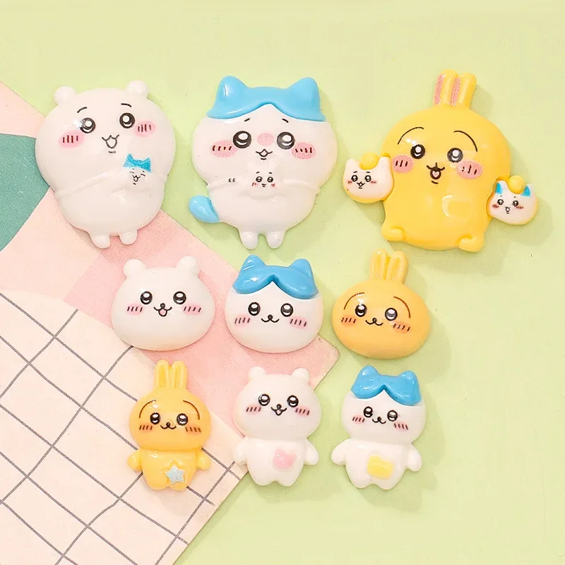 5pcs Cute Chiikawa Hachiware Usagi Cartoon Resin Flatback Charms for Diy Resin Crafts Materials Scrapbooking Embellisdment