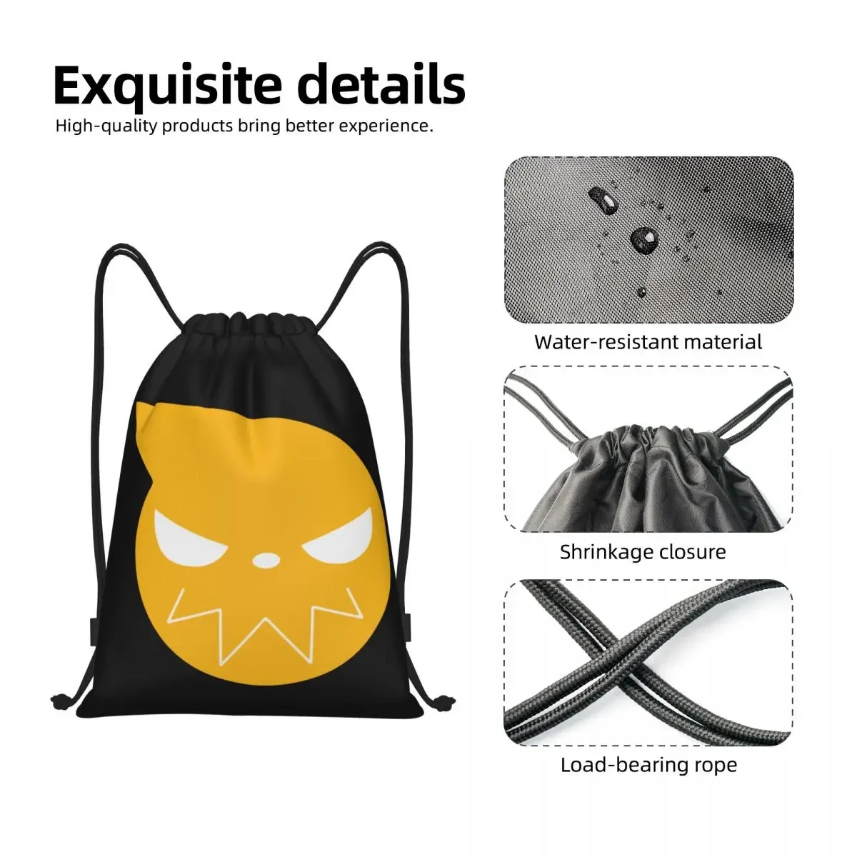 Soul Eater Grab It Fast Drawstring Bag Men Women Portable Sports Gym Sackpack Japan Manga Anime Training Storage Backpacks