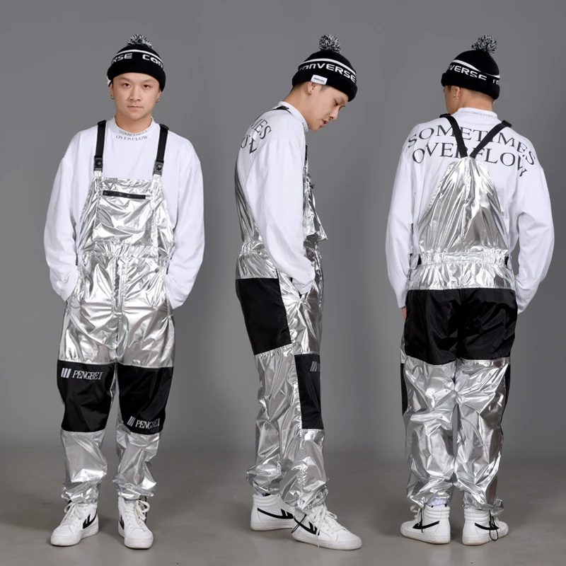 

Cami Jumpsuit Hip Hop Dance Costume Slilver Metallic Tech Wear Stage Show