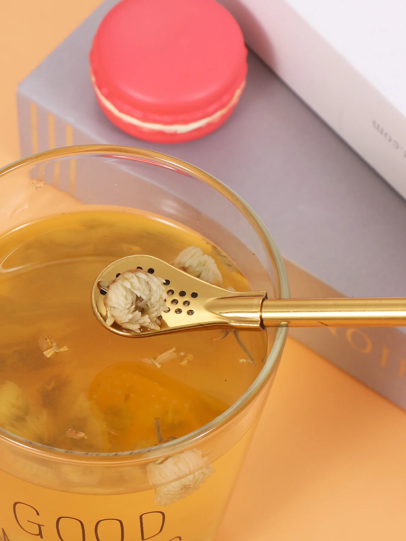 2pc Stainless steel straw spoon milk tea coffee color mixing spoon straw creative filter scoop