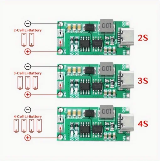 2S 3S 4S Li-ion battery charger battery protection board TypeC USB boost charging board DC3-5V