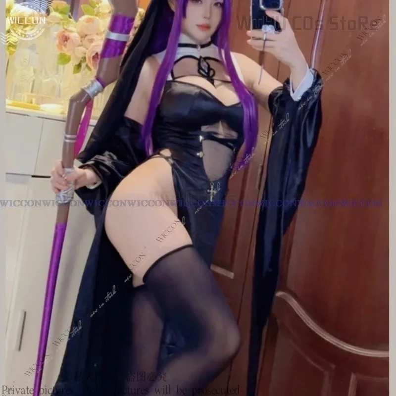 Anime: Beyond Cos Journey's End Cosplay Kostüm Perücke Zweite Schöpfung Frieren Farn Sexy Nonne Rollenspiel Erwachsene Frau Partya;6'x,9;y'